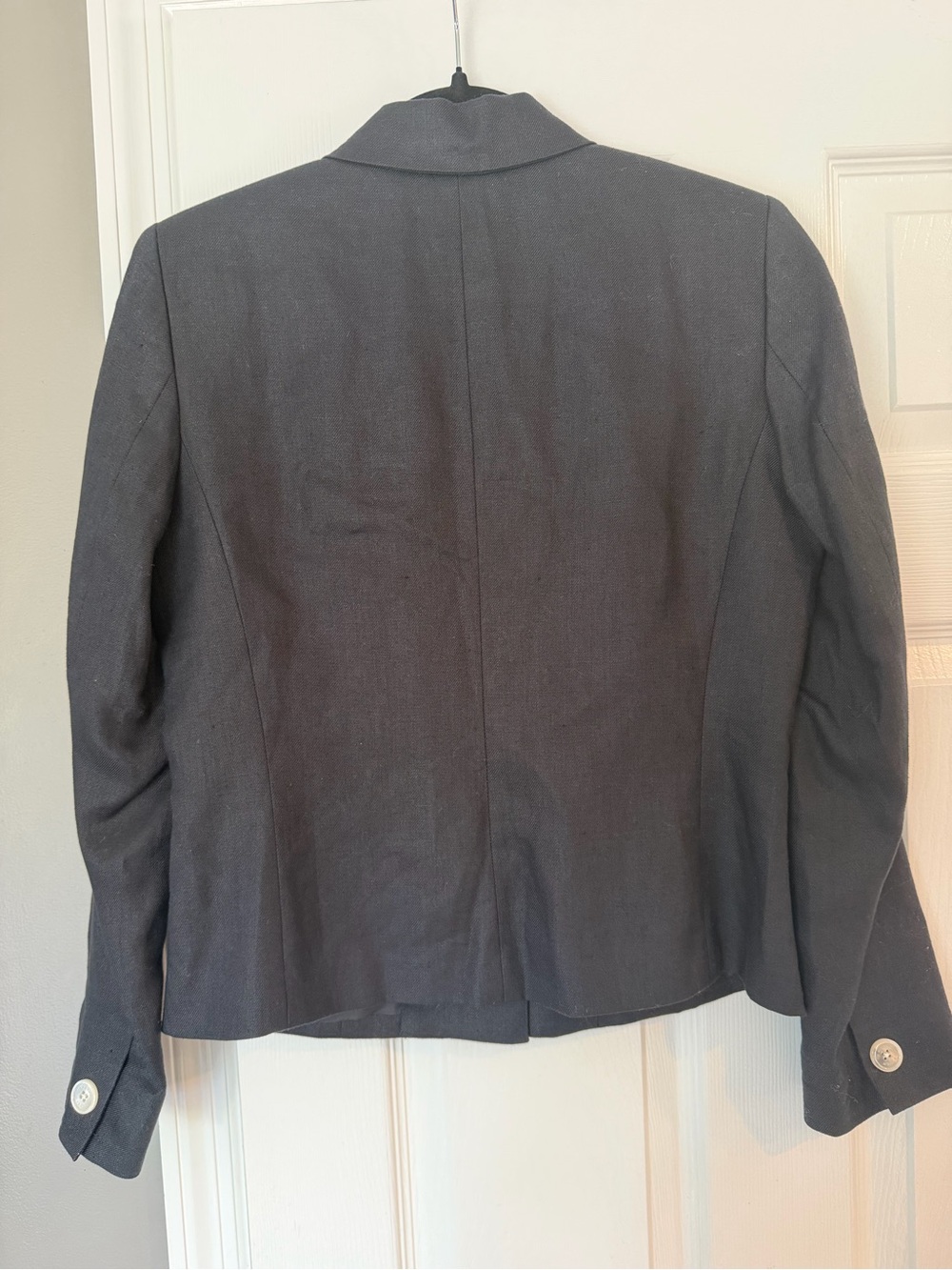 100% linen Ralph Lauren Navy Button-Front Women's Jacket - Picture 2 of 5